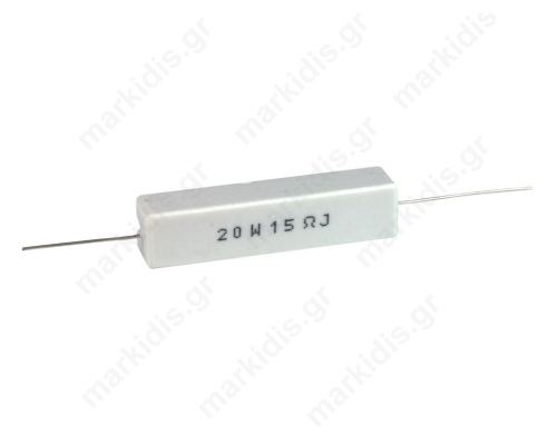 Αντίσταση Σύρματος15Ω 20W ±5% 13x13x60mm