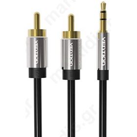 Cable Jack 3.5mm 3pin plug,RCA plug x2 1.5m black