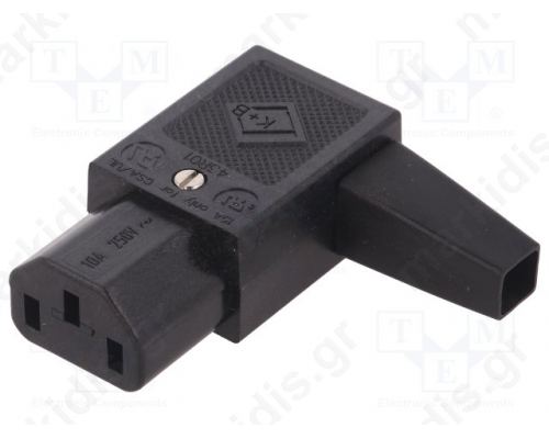 Connector AC Supply Plug Female 10A 250VAC C13 (F)