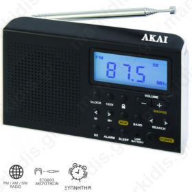 Portable world radio with display and clock