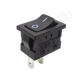 Διακόπτης Rocker Mini 2P ON-OFF 16A/250V ΜΑΥΡΟΣ