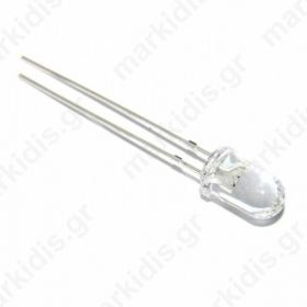 Led 5mm Κόκκινο 1300-1500mcd 30° 20mA 1,85-2,5V