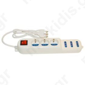 6 socket power strip with 16A plug