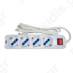 4 socket power strip with 16A plug