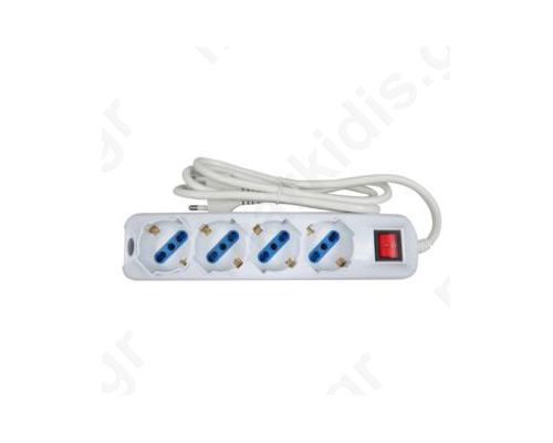 4 socket power strip with 16A plug