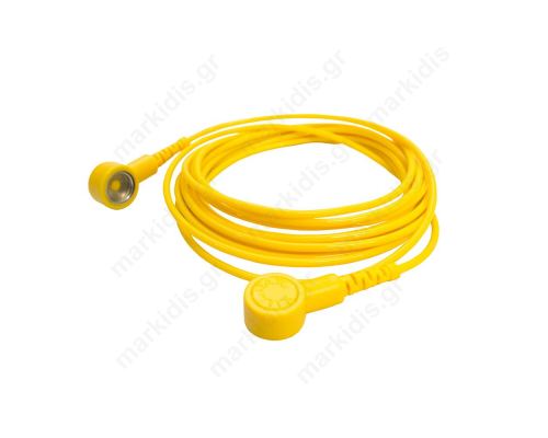 Coiled earth lead ESD yellow 1M 1.8m