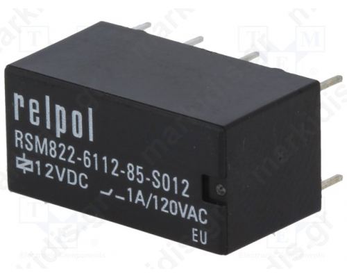 RSM822-P-12  Ρελέ 12VDC 2A 1A/120VAC