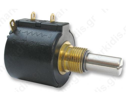 Potentiometer shaft multiturn 5k 1W±3% 6.35mm linear IP40