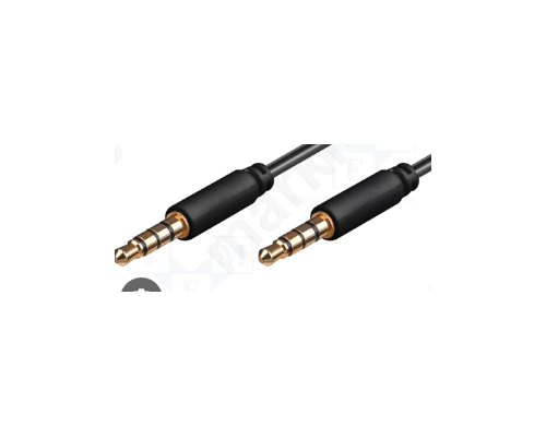 Καλώδιο Jack 3,5mm 4pin φις,απο τις δύο πλευρές 0,5m μαύρο