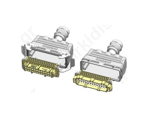 Φίσα HDC αρσενικό + θηλυκό C146 PIN24 24+PE Μέγεθος Ε24