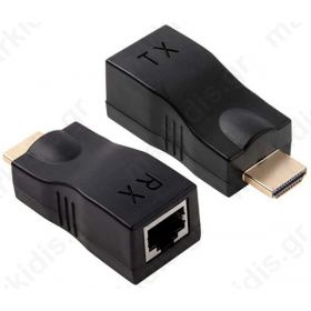 Hdmi Extender Adaptor 30m Με Utp Καλώδιο