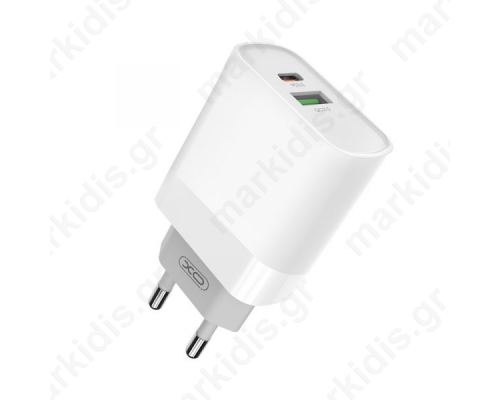 Φορτιστής 220V Σε USB 5V 20W USB-A+USB-C