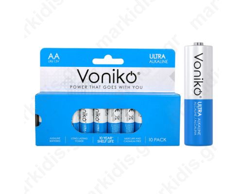 Voniko αλκαλικές μπαταρίες ΑΑ LR6 1.5V (10 τμχ)