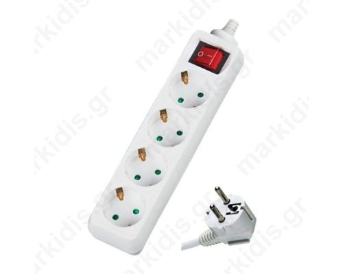 Πολύπριζο με διακόπτη 4 θέσεων 3x1,5mm