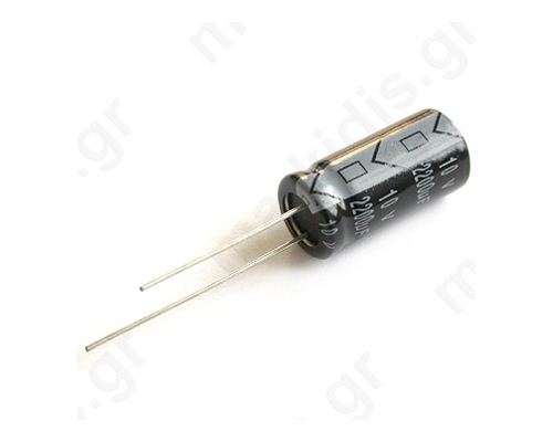 Πυκνωτής 100MF/50V Ηλεκτρολυτικός 105°C D8x12mm