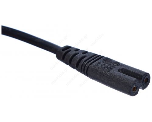 Καλώδιο 2x0,5mm2 φις CEE 7/16 (C),IEC C7 θηλυκό PVC 3m μαύρο