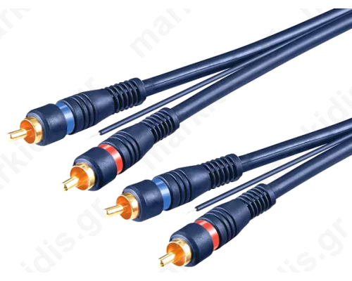 Καλώδιο 2 RCA σε 2 RCA  5m Μπλέ