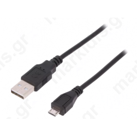Καλώδιο USB 2.0 φίς USB A, φις USB B micro Επινικελωμένο 1,8m
