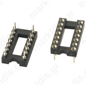 Precision socket, goldplated 14P 7.62mm RM2,54mm Precision socket, goldplated 14P 7.62mm RM2,54mm
