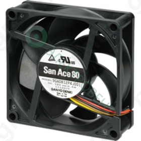 Fan 24VDC 80x80x25mm with 3 cables 90m3/h 40dB SANYO DENKI