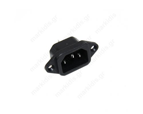 Φίς τροφοδοσίας AC αρσενικά 10A 250VAC C14 (E)